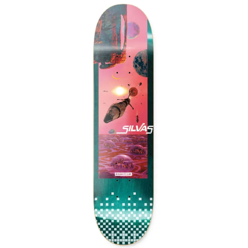 Skateboard With Luxury Finish-Primitive Silvas New Worlds Skateboard Deck