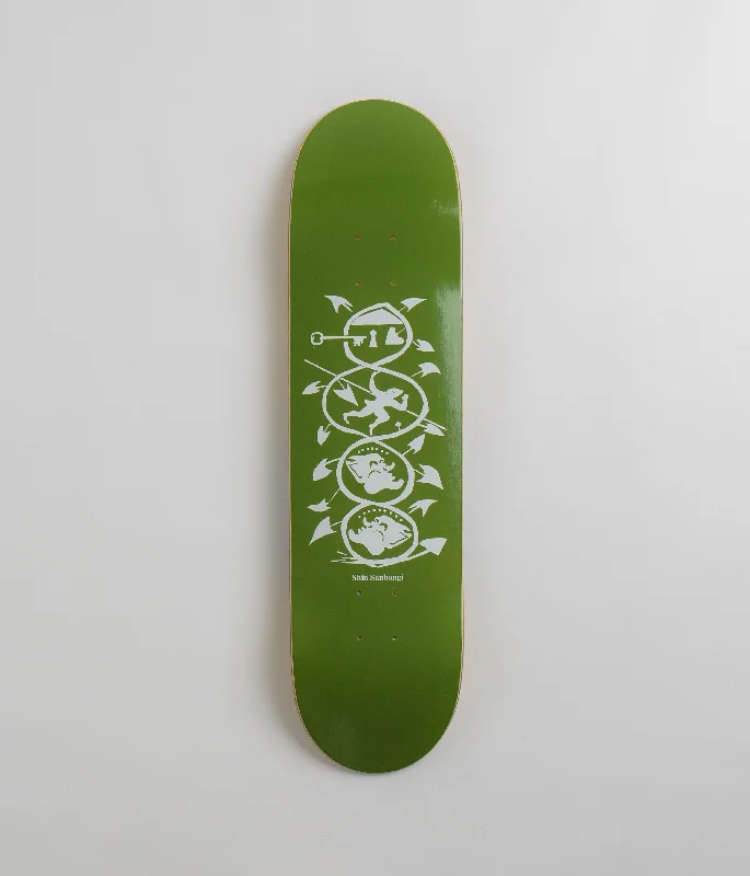 Skateboard Deck With Enhanced Maneuverability-Polar Shin Sanbongi The Spiral of Life Deck - Olive - 8.125"