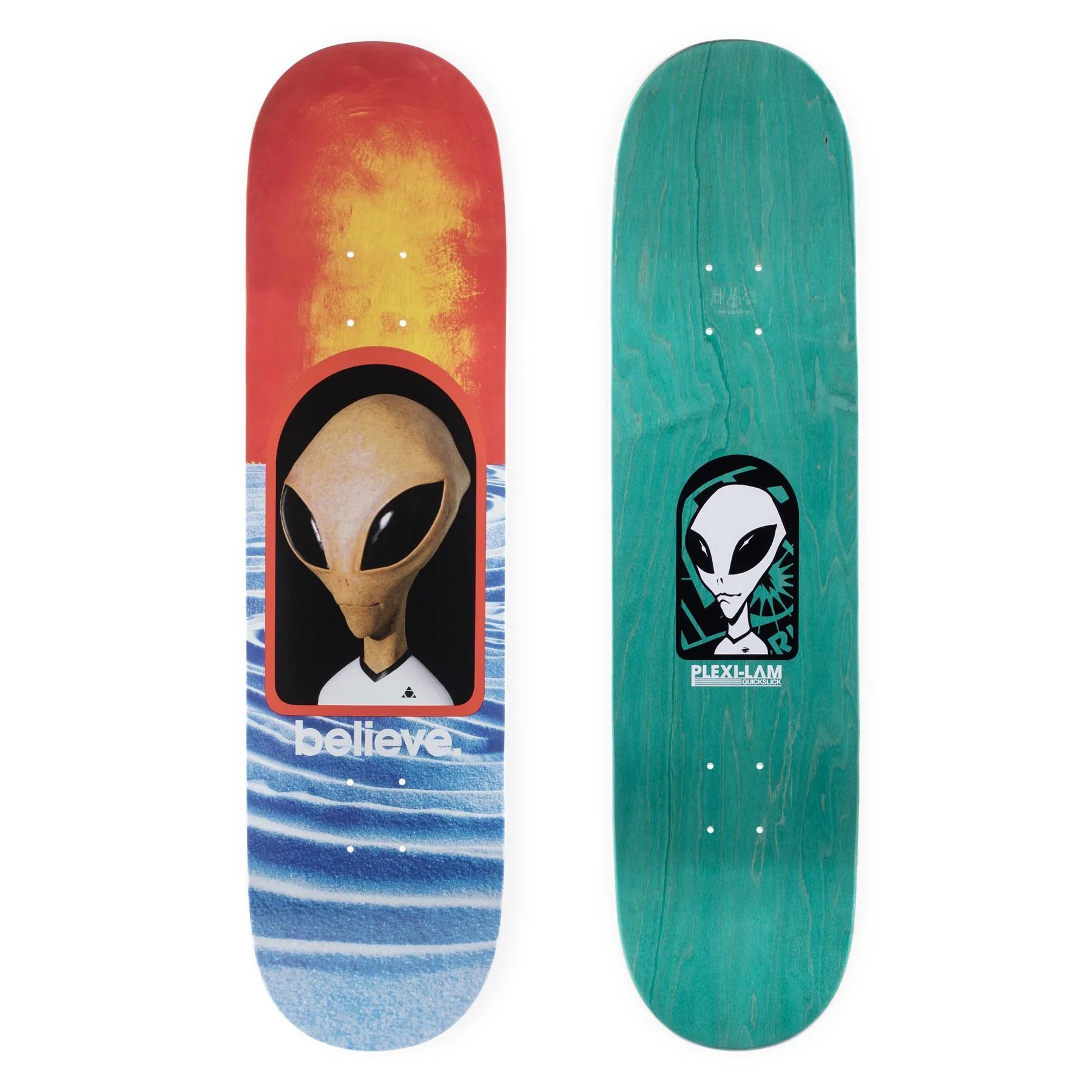 Skateboard Deck With Advanced Engineering-Alien Workshop Deck 8.0 Believe Reality Plexi Lan