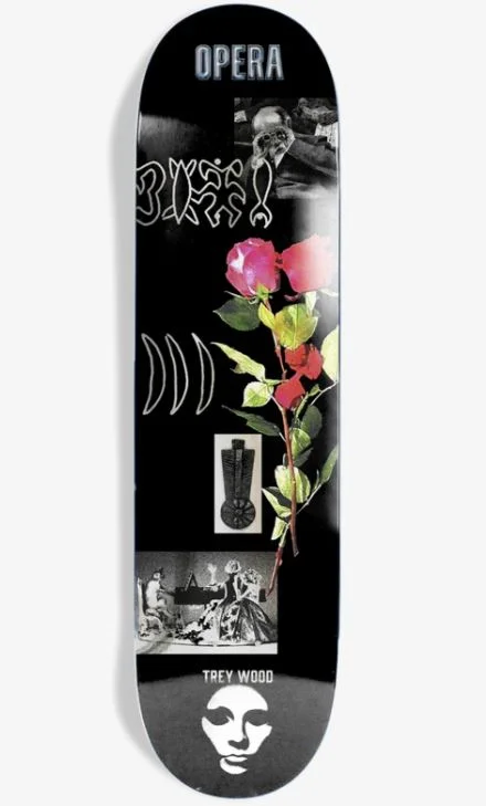 Skateboard Deck With Ultimate Versatility-Opera Deck 8.25 Encore Trey Wood Black EX7