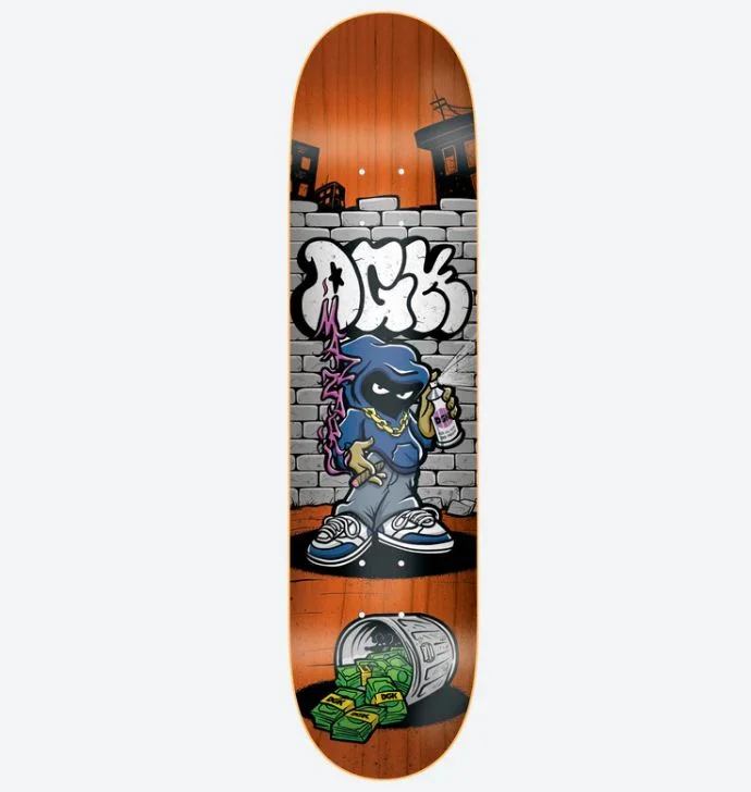 Skateboard Deck For Urban Skating-DGK Deck Throwie Mazzari 8.1 (Orange Stain)