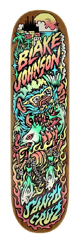 Skateboard Deck With Double Kicktail-Santa Cruz Deck 8.3 Johnson Beach Wolf 2