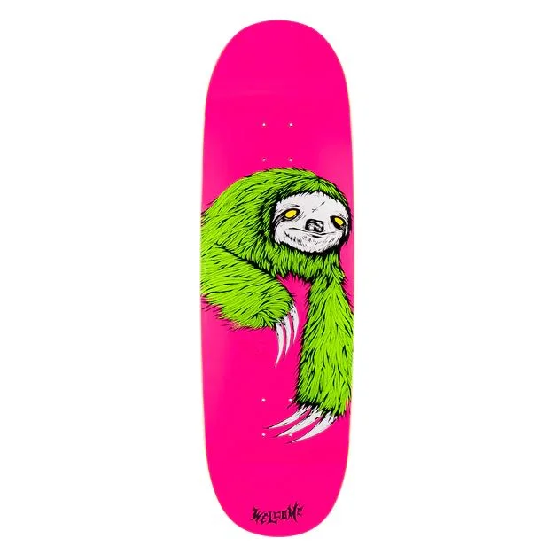 Skateboard Deck For Better Flick Control-Welcome Deck Sloth on Boline 2.0 Neon Pink 9.5