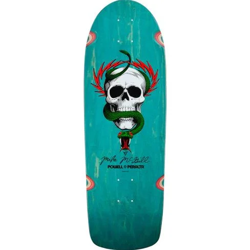 Skateboard Deck With Pro Rider Features-Powell Deck OG Mcgill Teal Stain 10.0