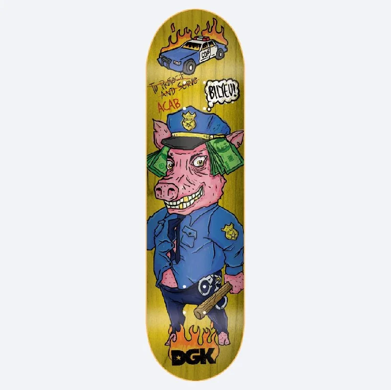 Skateboard Deck For Skatepark Domination-DGK Deck Protect & Serve Bilyeu Yellow 8.06