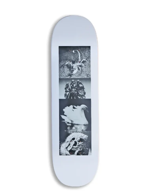 Skateboard Deck With Multi-Purpose Use-CAFE SKATEBOARDS LAYTH SAMI SWAN DECK WHITE SIZE VARIANT