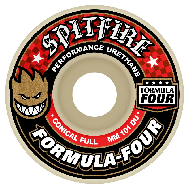 Skateboard Wheels For Beginners-Spitfire Formula Four Conical Full 101D Wheels - (58mm)