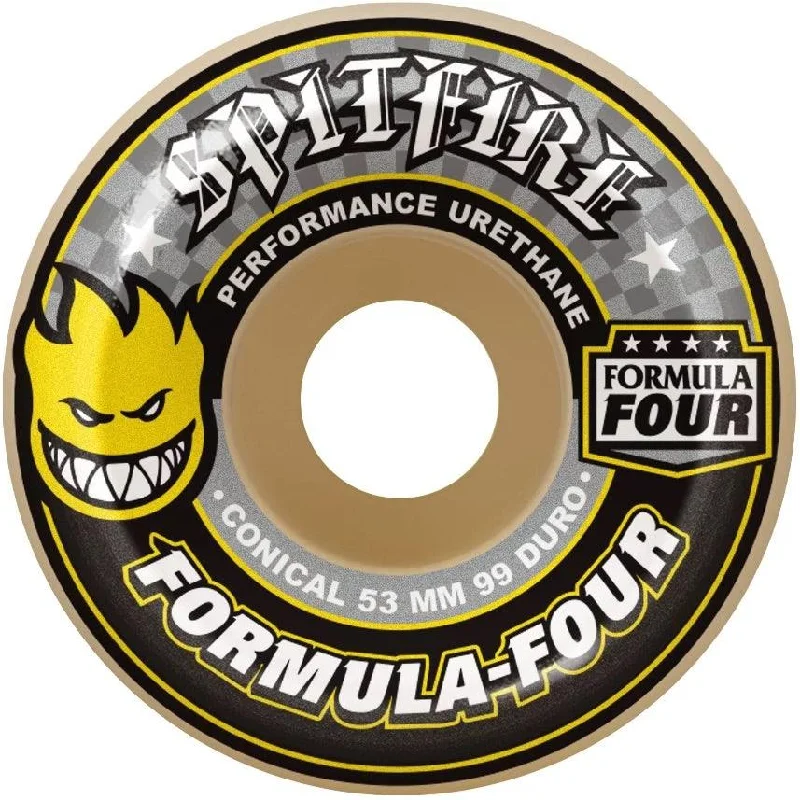 Skateboard Wheels With Custom Print-Spitfire Formula Four Conical 99D Wheels - (53mm)