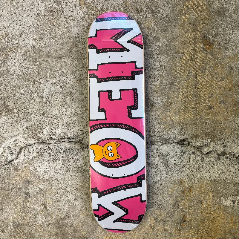 Skateboard Deck For Superior Landings-Meow Brand Logo Deck 7.75 (Pink)