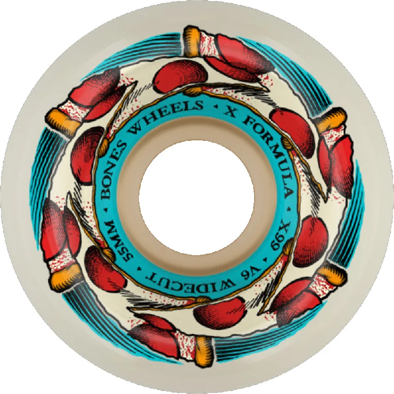 Skateboard Wheels For Smooth Cornering-Bones X-Formula Deep Dish V6 Wide-Cut X-99a 55mm - Skateboard Wheels