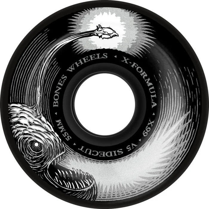 Skateboard Wheels For Hard Impact Landings-Bones - X-Formula Dark Waters V5 Sidecut 99A Wheels (55mm)