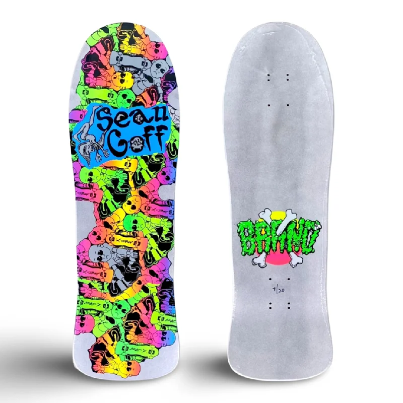 Skateboard Deck With Lightweight Flex-Sean Goff Baby Skater SILVER METALLIC HOLOGRAPHIC Fluorescent Deck 9.5"x30.5” HAND PAINTED (1 of 4)