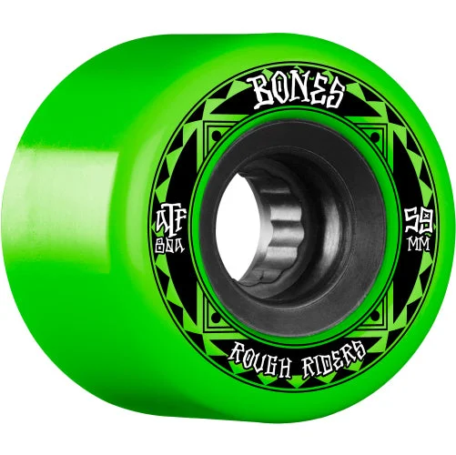 Skateboard Wheels With Energy Return-Bones ATF Rough Riders Runners Wheels Green 59MM 80A