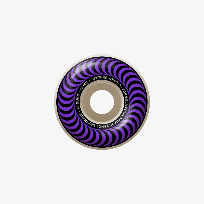 Skateboard Wheels With Maximum Speed-Classic Formula 4 99D 58mm (White/Purple)