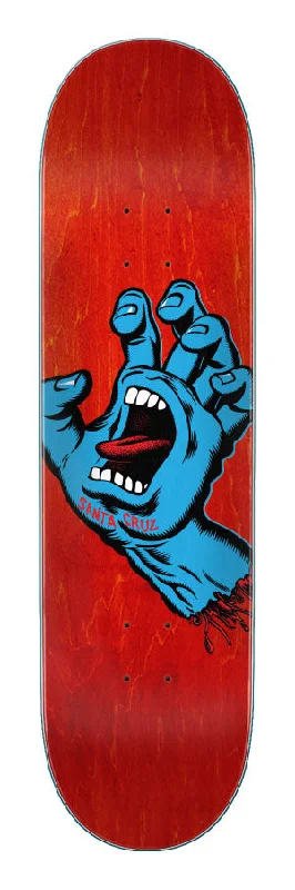 Skateboard Deck With Reinforced Tail-Santa Cruz Screaming Hand 8.00in x 31.60in Skateboard Deck