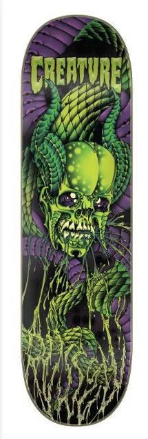 Skateboard Deck With Custom Engraving-Creature Deck 8.6 Serpent Skull