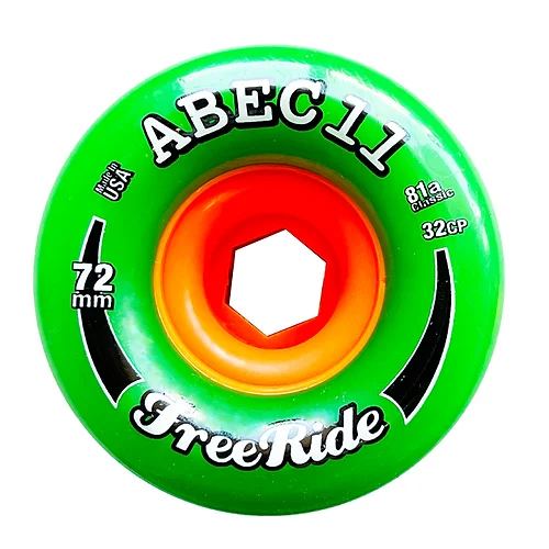 Skateboard Wheels For Extra Tough Tricks-ABEC 11 Wheels Classic Freerides 72mm 81a Green 4 Pack