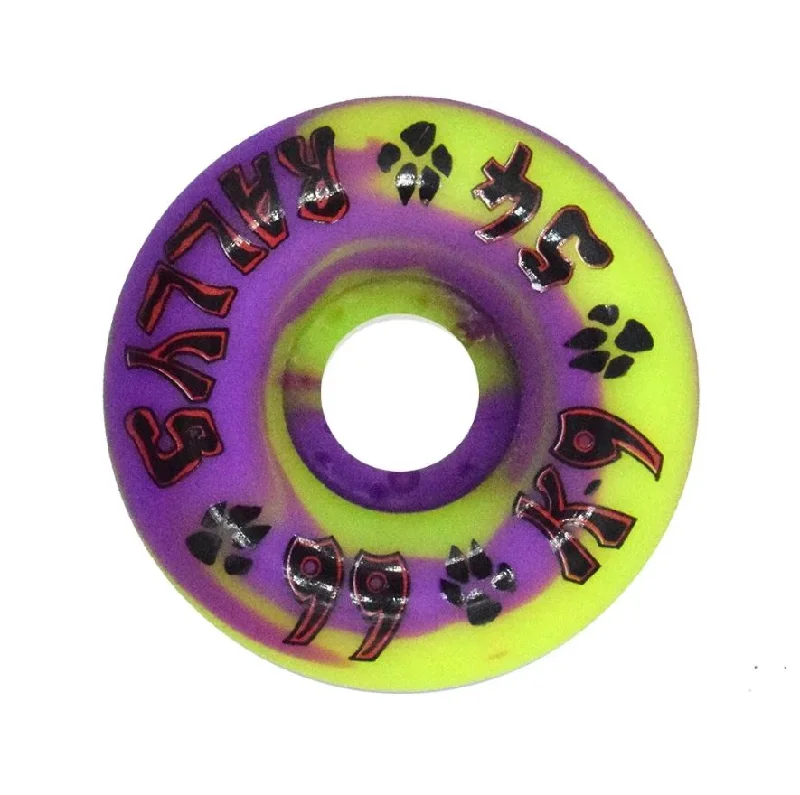 Skateboard Wheels With Unique Graphics-Dogtown Wheels 54mm 99a Purple/Yellow