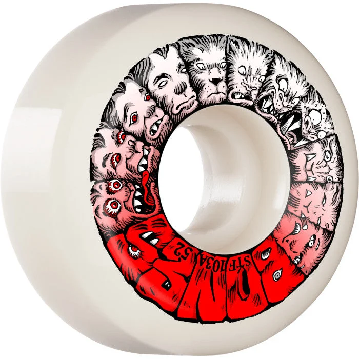 Skateboard Wheels For Hard Impact Landings-Bones Weird Wolf v5 Side cut STF 103a - 52mm/53mm