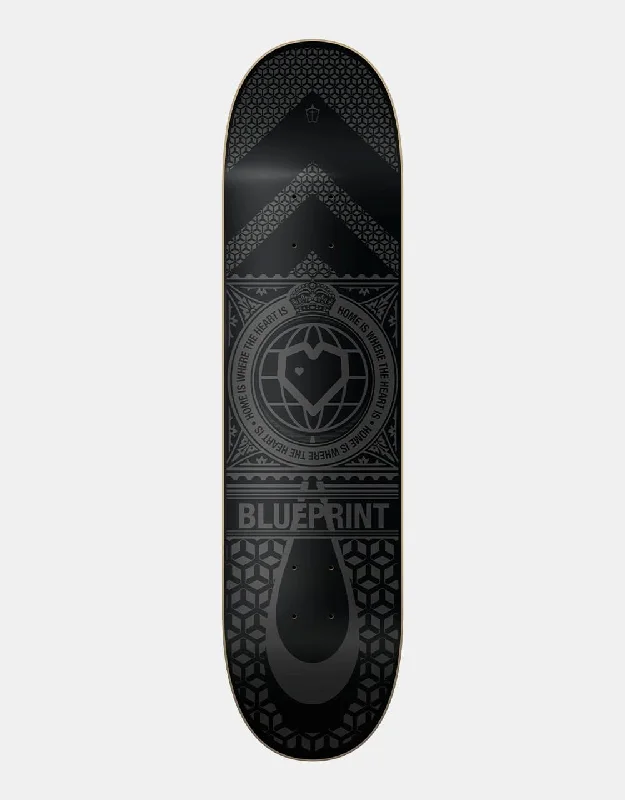 Skateboard Deck With Perfect Pop And Flick-Blueprint Home Heart Black/Black Skateboard Deck - 8.25"