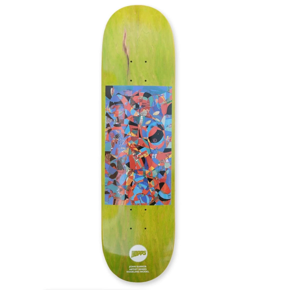 Skateboard Deck With Reinforced Nose And Tail-Hopps Skateboards Eggeling Joan Barker Abstract Series Deck