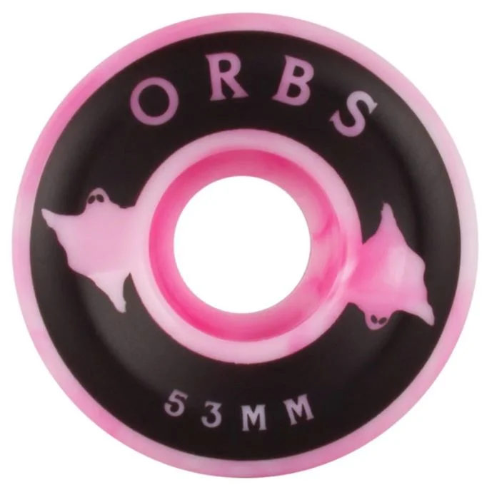 Skateboard Wheels With Next-Gen Performance-Orbs Wheels 53mm Specters Swirls Pink/White