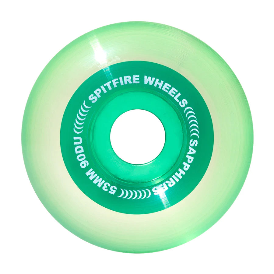 Skateboard Wheels For Urban Skating-Spitfire - 90D Green Sapphire Wheels (53mm)