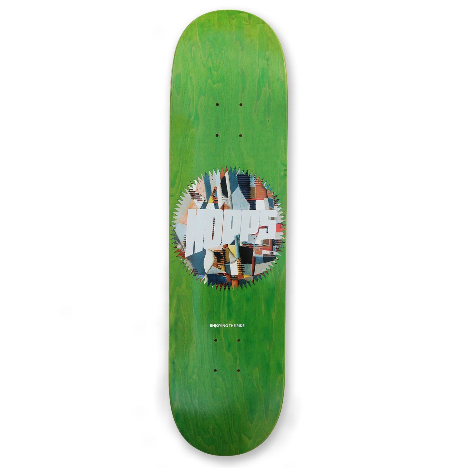 Skateboard Deck With Fade-Resistant Print-Hopps Skateboards Sun Logo Joan Barker Abstract Series Deck