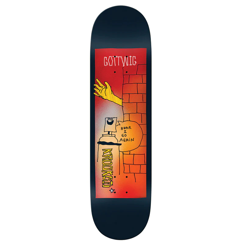 Skateboard Deck With Street Art Graphics-Krooked Gottwig Aerosol Deck - 8.25