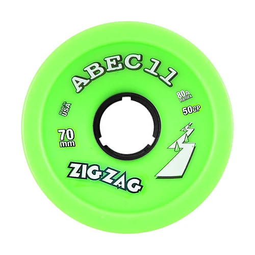 Skateboard Wheels For Street Skating-ABEC 11 Wheels ZigZag 70mm 80a Neon Green 4 Pack