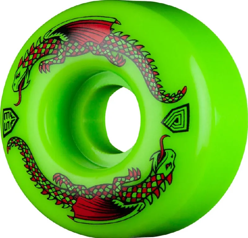 Skateboard Wheels For Effortless Slides-Powell Wheels Dragon Formula Green 53mm 93a 53 X 34