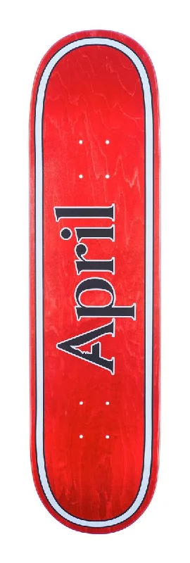 Skateboard Deck With Reinforced Nose And Tail-April Red OG Logo Deck - 8.38