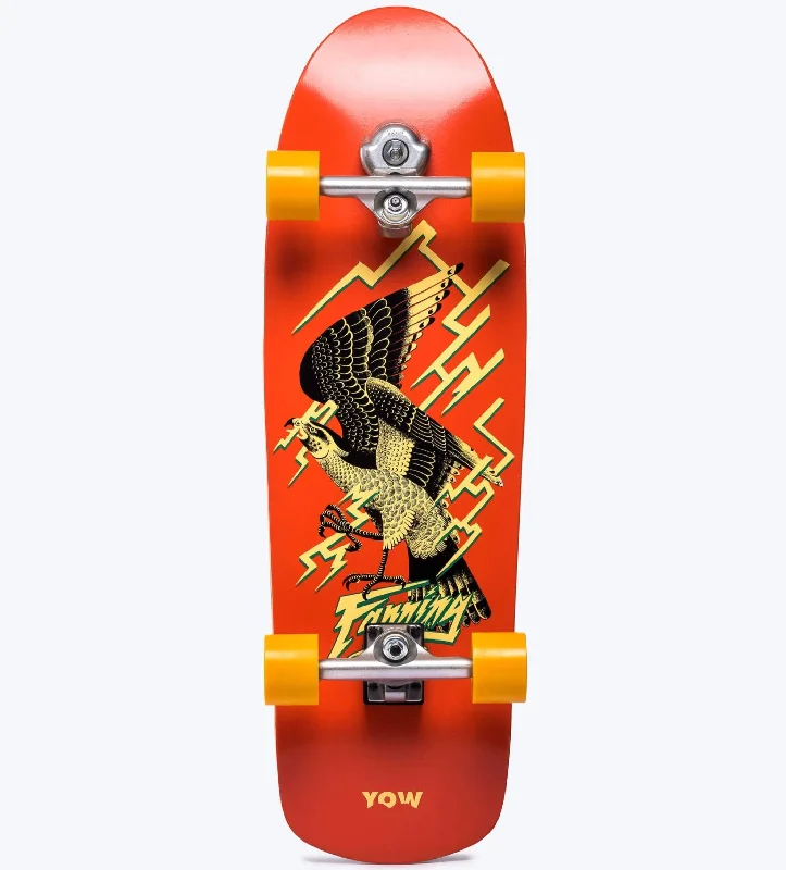 Skateboard Deck With Minimalist Design-YOW MICK FANNING FALCON PERFORMER 33.5" SURFSKATE - Red