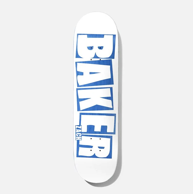 Skateboard Deck With Ultimate Versatility-Baker Deck Brand Logo White/Blue 8.0