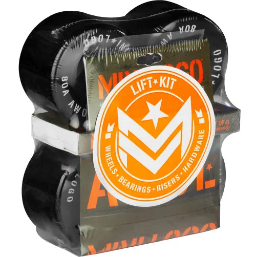 Skateboard Wheels With Shockproof Design-Mini Logo AWOL Lift Kit - Skateboard Wheels, Bearings, Risers and Hardware Set Black 59MM 80A