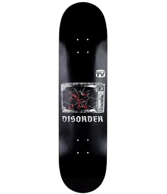 Skateboard Deck With Glossy Coating-Disorder Deck 8.12 TV Party Black