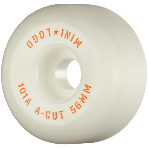 Skateboard Wheels With Maximum Traction-Mini Logo Skateboard A-cut Wheels White 56MM 101A