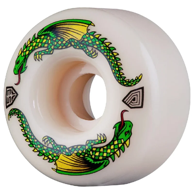 Skateboard Wheels With High-Speed Core-Powell Peralta 52mm 93A Dragon Wheels Skateboard Wheels - Off White