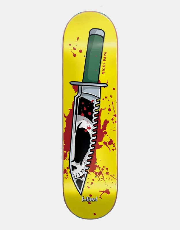 Skateboard Deck With Seamless Construction-Blind Papa Reaper Knife R7 Skateboard Deck - 8"