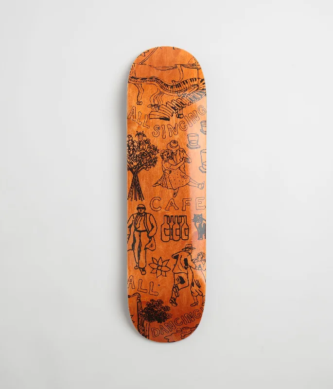 Skateboard Deck For High-Performance Riding-Skateboard Cafe Gaurab Sketches C2 Shape Deck - Orange - 8.25"