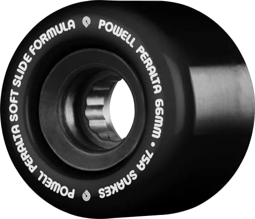 Skateboard Wheels With Non-Marking Material-Powell Peralta Wheels Snakes 2 66mm 75a Black