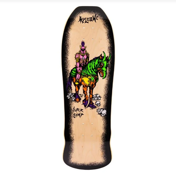 Skateboard Deck With Multi-Layer Construction-Welcome Deck Super Simp On Early Grab 10.0 Natural