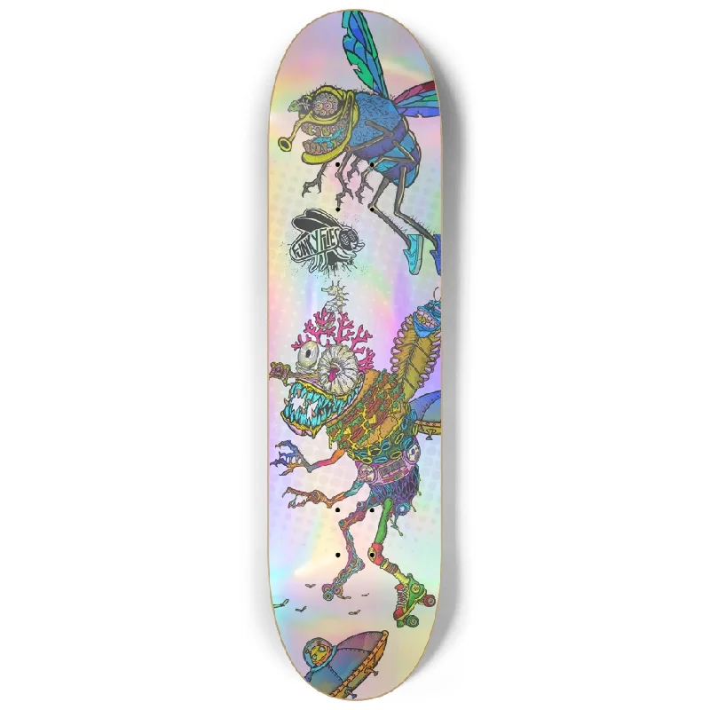 Skateboard Deck With Lightweight Design-8.25 Holographic Mutant Funky Flies Custom Skateboard