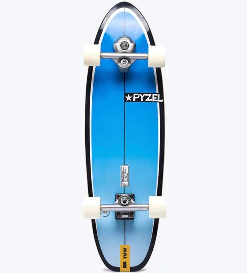 Skateboard Deck With Perfect Balance-YOW Pyzel Shadow 33.5" Surfskate Skateboard - Blue