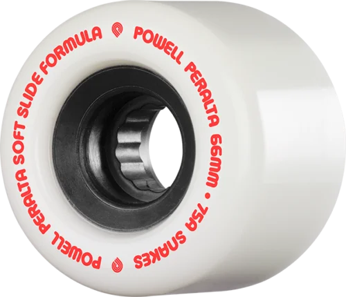 Skateboard Wheels With Special Edition Design-Powell Peralta Wheels Snakes 2 66mm 75a White