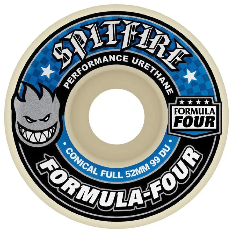 Skateboard Wheels With Pro-Level Performance-Spitfire Conical Full Formula Four 99D 52mm - Skateboard Wheels