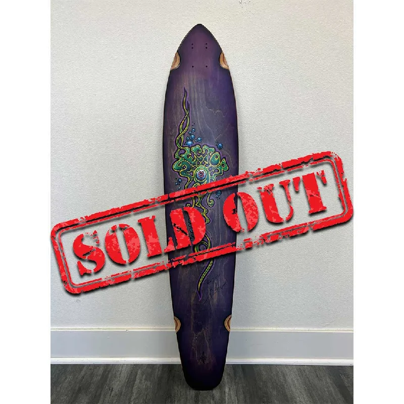 Skateboard Deck With Reinforced Core-Purple Vintage Sector 9 Skateboard Longboard Deck - Hand Embellished by Drew Brophy