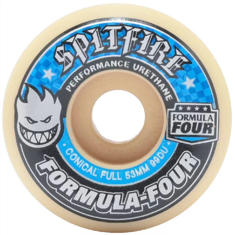 Skateboard Wheels With Fast Acceleration-Spitfire Conical Full Formula Four 99D 53mm - Skateboard Wheels