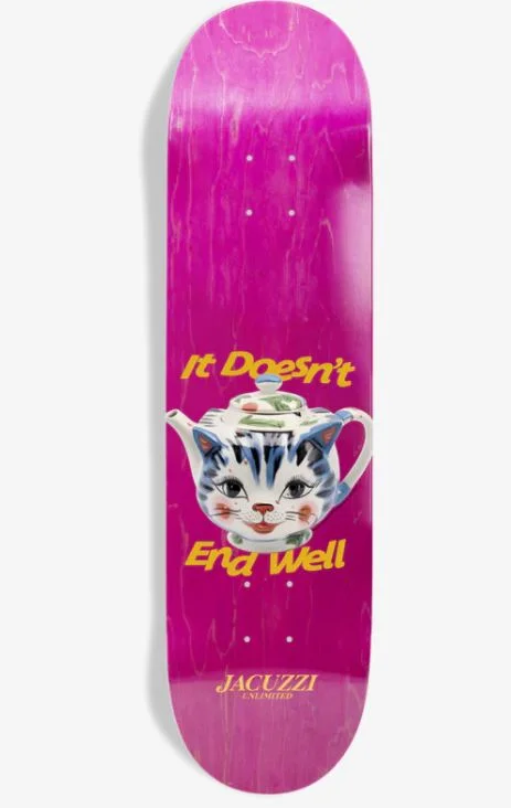 Skateboard Deck With Reinforced Sidewalls-Jacuzzi Unlimited Deck 8.5 Tea Pot Pink EX7