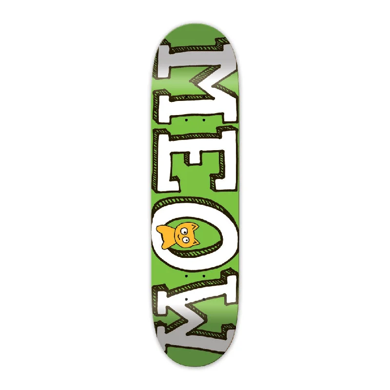 Skateboard Deck For Pro-Level Customization-Meow Green Logo Deck - 8.25